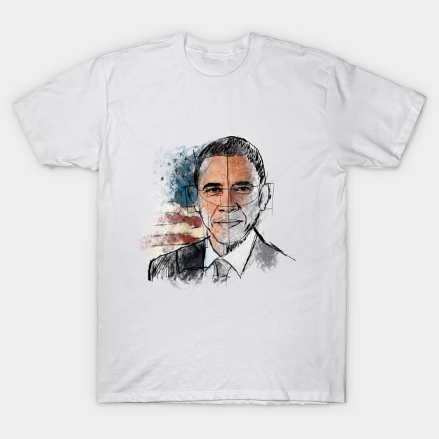 Obama On Sketch T-Shirt by pentaShop